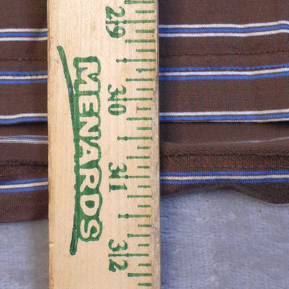 Amen Corner Polo Shirt Mens XXL Brown Striped Pima Cotton Masters Golf Preppy - Picture 8 of 10
